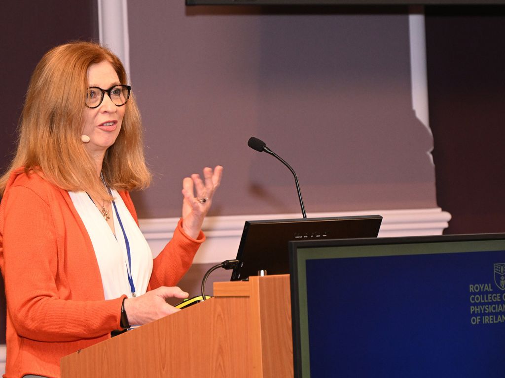 Dr Siobhán Ní Bhriain speaking at St Luke's Symposium 2024 Dr Siobhán Ní Bhriain speaking at St Luke's Symposium 2024